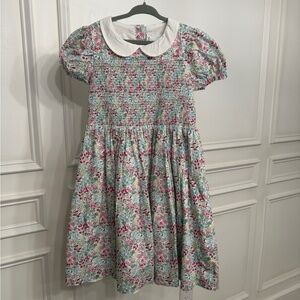 Janie and Jack Multicolor Floral Dress with White Collar